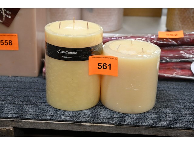 2x kaars l crèmekleurig - afbeelding 1 van  1
