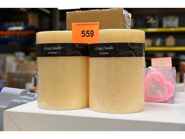 2x kaars xl beige - afbeelding 1 van  1