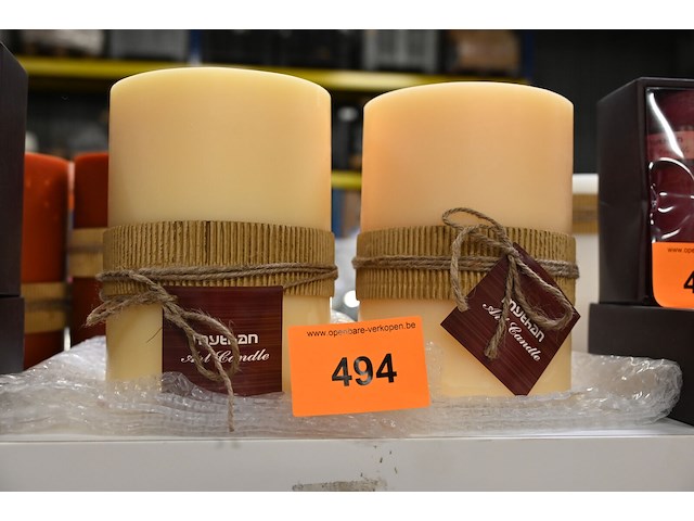 2x kaarsen large crémekleurig - afbeelding 1 van  1