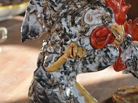 2x keramische beeldjes haan in majolica stijl - afbeelding 2 van  4