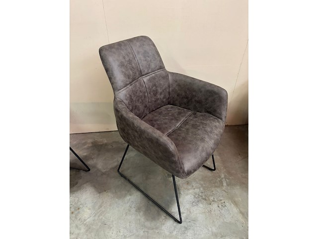 2x kuipstoel antraciet microfiber - afbeelding 1 van  1