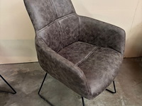 2x kuipstoel antraciet microfiber - afbeelding 1 van  1