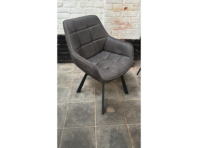 2x kuipstoel microfiber antraciet - afbeelding 1 van  1