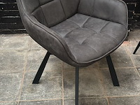 2x kuipstoel microfiber antraciet - afbeelding 1 van  1