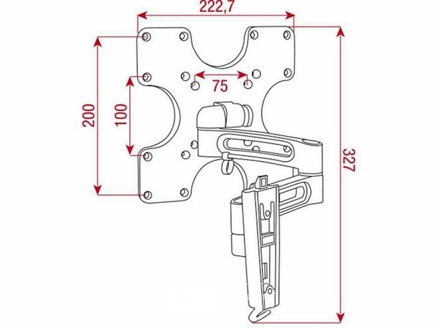 (2x) lcd-106 vesa mount tv bracket verstelbaar - afbeelding 3 van  3