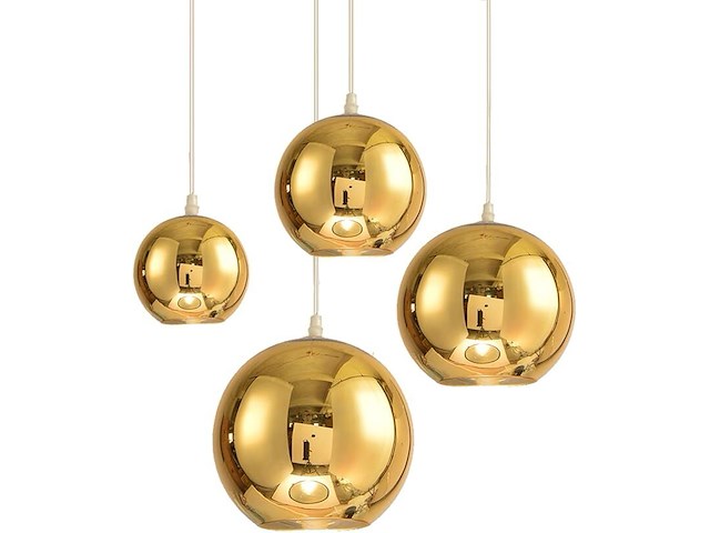 2x lfsem gouden glazen bol hanglamp (150 mm) - afbeelding 2 van  4