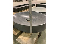 2x massieve spoelbak in belgische blauwe steen ellipsvormig - afbeelding 6 van  6