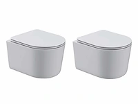 2x mawialux compact inbouw wandclosetten met closetzittingen glans wit