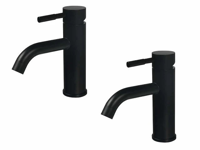 2x mawialux wastafelkraan - laag model - mat zwart - afbeelding 1 van  7
