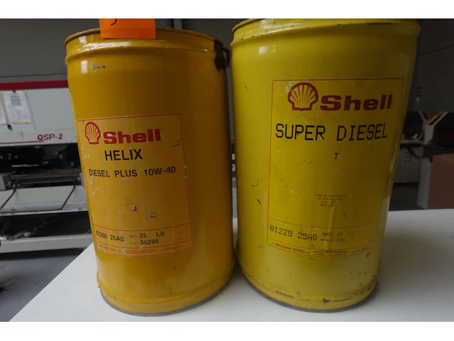 2x metalen olieblikken schell - afbeelding 1 van  2