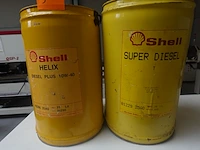 2x metalen olieblikken schell