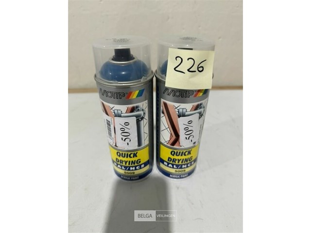 2x motip acryl azuurblauw ral5009 400ml (houdbaar tot 2034) - afbeelding 1 van  3