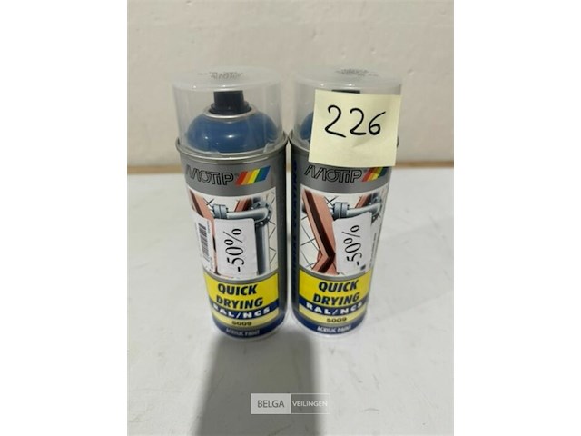 2x motip acryl azuurblauw ral5009 400ml (houdbaar tot 2034) - afbeelding 1 van  3