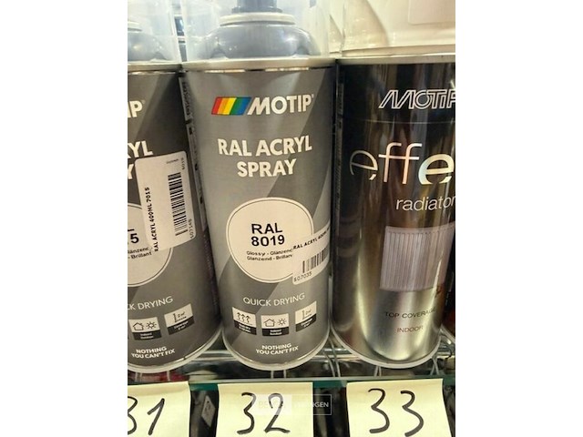 2x motip acryl grijsbruin ral8019 400ml (houdbaar tot 2034) - afbeelding 1 van  3