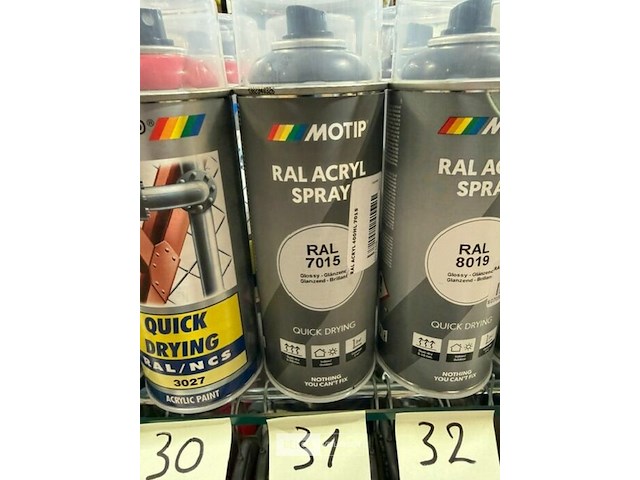2x motip acryl leigrijs ral7015 400ml (houdbaar tot 2034) - afbeelding 1 van  3
