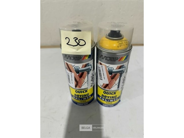 2x motip acryl verkeersgeel ral1023 400ml (houdbaar tot 2034) - afbeelding 2 van  3