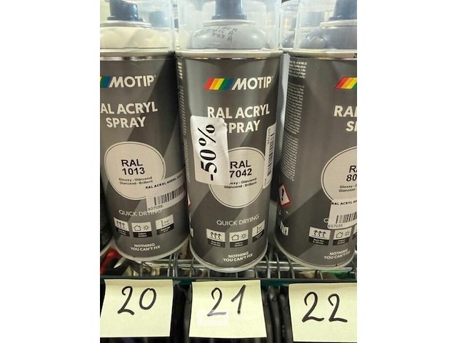 2x motip acryl verkeersgrijs ral7042 400ml (houdbaar tot 2034) - afbeelding 3 van  3