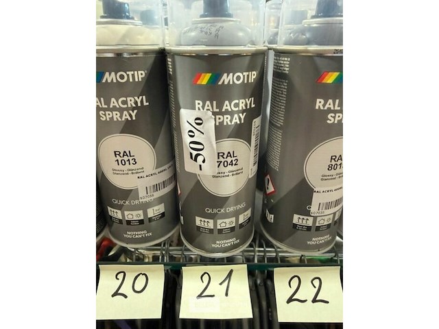 2x motip acryl verkeersgrijs ral7042 400ml (houdbaar tot 2034) - afbeelding 2 van  2