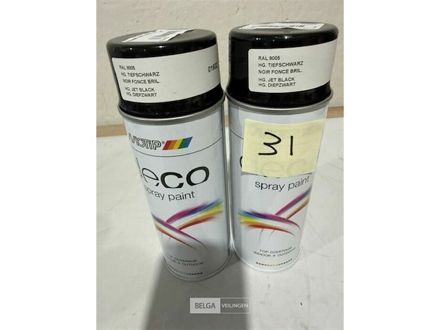 2x motip hoogglans zwart ral9005 400ml (houdbaar tot 2034) - afbeelding 1 van  3