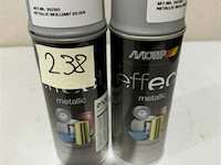2x motip metallic brilliant zilver 400ml (houdbaar tot 2034) - afbeelding 1 van  3