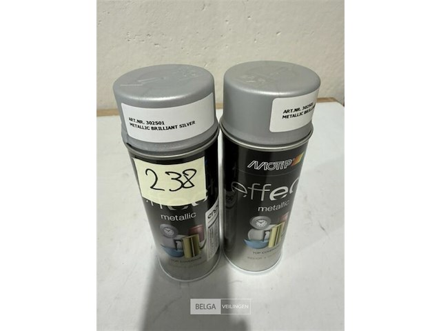 2x motip metallic brilliant zilver 400ml (houdbaar tot 2034) - afbeelding 3 van  3