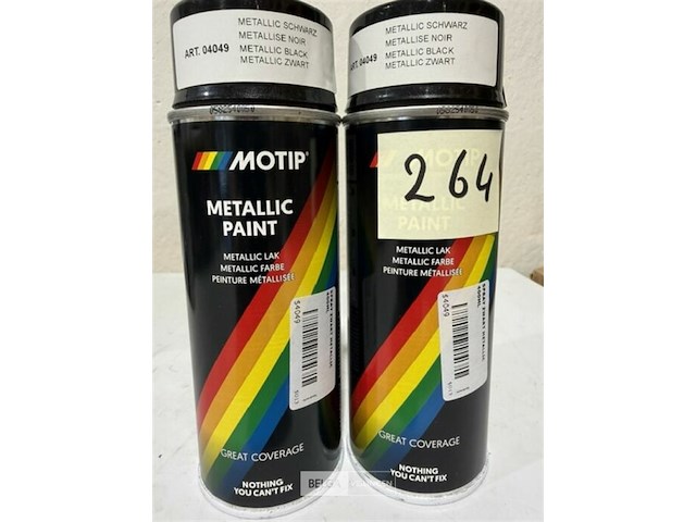 2x motip metallic paint zwart 400ml (houdbaar tot 2034) - afbeelding 2 van  3