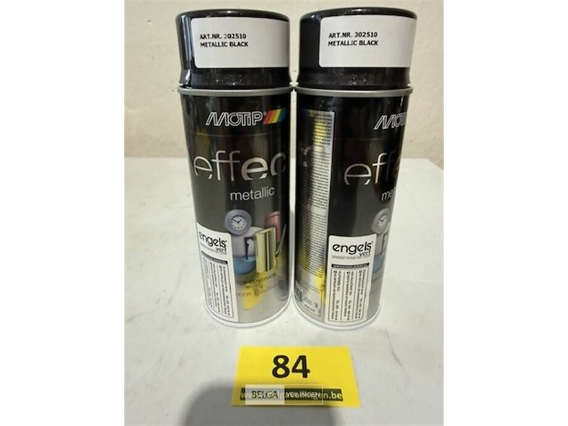 2x motip metallic zwart 400ml (houdbaar tot 2034) - afbeelding 1 van  3