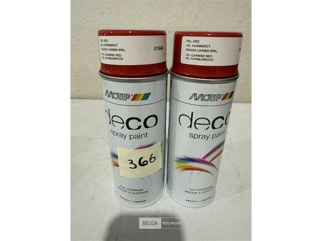 2x motip ral 3002 karmijnrood 400ml houdbaar tot 2035 - afbeelding 1 van  3