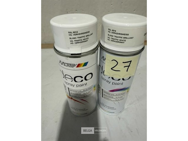 2x motip verkeerswit ral9016 400ml (houdbaar tot 2034) - afbeelding 2 van  3
