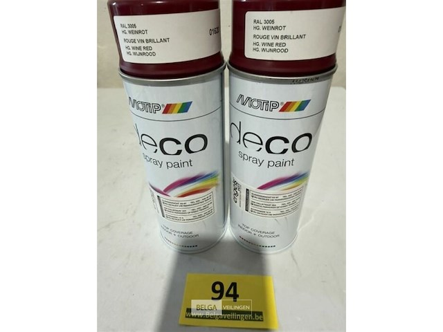 2x motip wijnrood ral3005 400ml (houdbaar tot 2034) - afbeelding 2 van  3