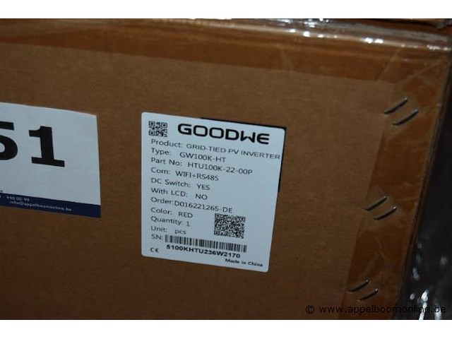 2x omvormer, goodwe, gw100k-ht, werking niet gekend - afbeelding 2 van  3