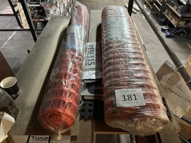 2x oranje pvc werf afbaken - afbeelding 1 van  3