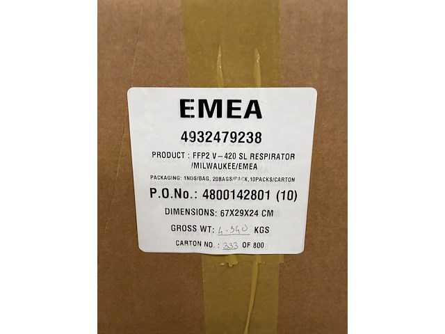 2x pallet ffp2 stofmasker milwaukee - afbeelding 3 van  3