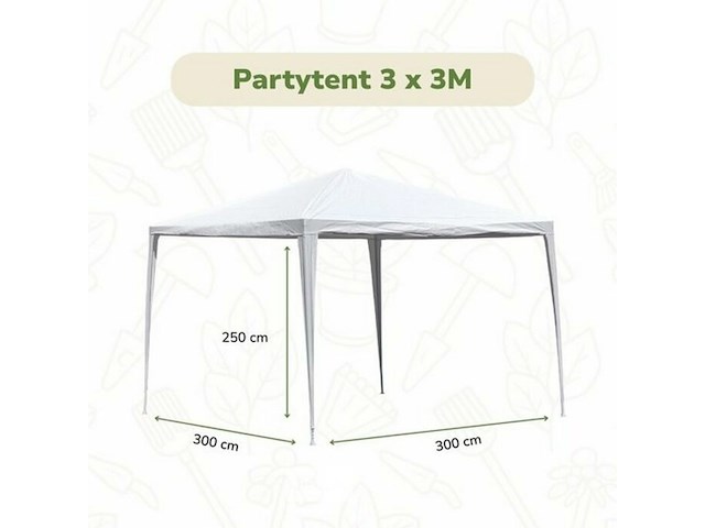 2x partytent 3 x 3 - wit - afbeelding 2 van  3