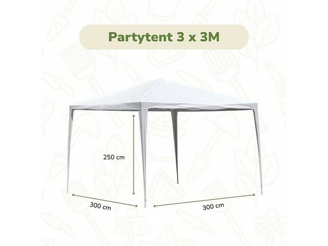 2x partytent 3 x 3 - wit - afbeelding 1 van  3