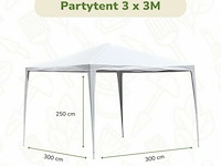 2x partytent 3 x 3 - wit - afbeelding 1 van  3