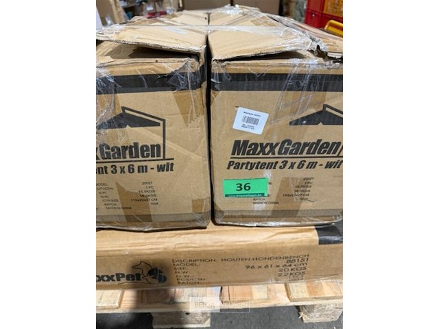 2x partytent 3 x 6 m - wit - met zijwanden - afbeelding 3 van  3