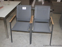 2x passion stacking chair stainless steel antraciet + teak arms - afbeelding 1 van  1