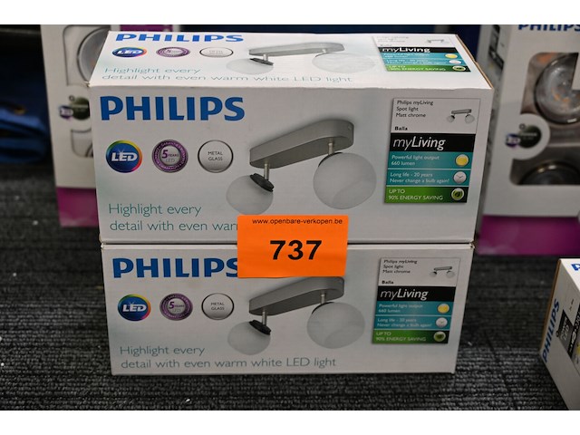 2x philips plafondarmatuur balla - afbeelding 1 van  2