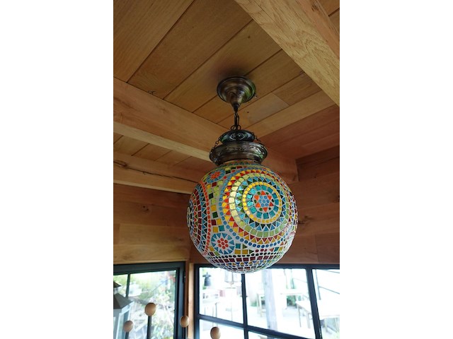 2x plafondlamp oosterse mozaïek - afbeelding 2 van  2