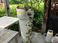 2x plant in kunstoffen vaas - afbeelding 3 van  4