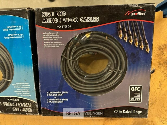2x profitec high end audio kabel 3rca plug 6mm 20m - afbeelding 3 van  3