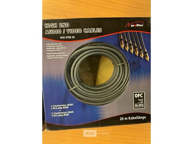 2x profitec high end audio kabel 3rca plug 6mm 20m - afbeelding 3 van  5