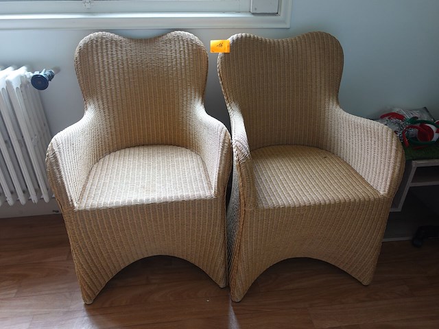 2x rieten stoel - afbeelding 1 van  2
