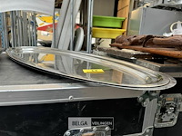 2x rvs schotels l100 cm