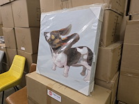 2x schilderij op doek - hond 60x60 - afbeelding 1 van  5