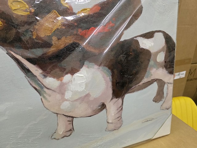2x schilderij op doek - hond 60x60 - afbeelding 2 van  3