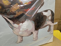 2x schilderij op doek - hond 60x60 - afbeelding 2 van  3