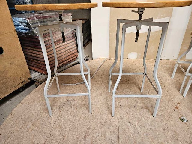 2x statafel wit/hout - afbeelding 2 van  4