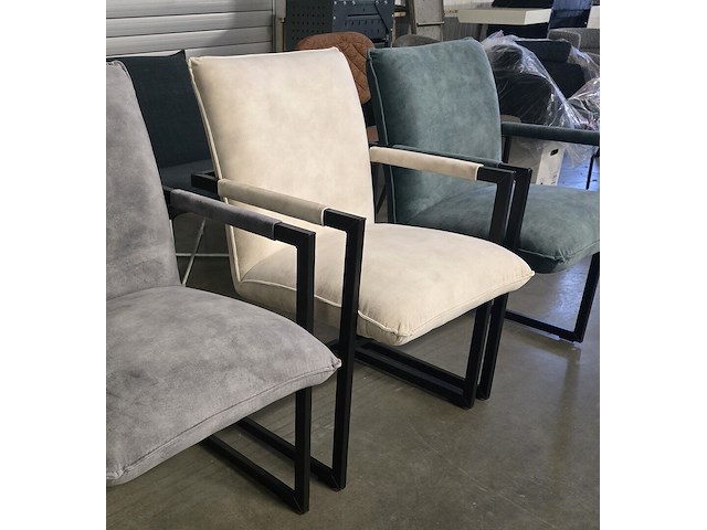 2x stoel boston beige velvet - afbeelding 1 van  2